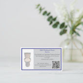 Grey Plumber Plumbing Services Toilet  Visitenkarte (Stehend Vorderseite)