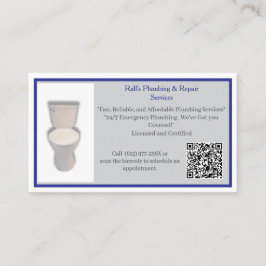 Grey Plumber Plumbing Services Toilet  Visitenkarte