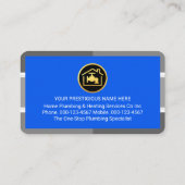 Grey Plumbing Pipe Frame Gold Handyman Tools Visitenkarte (Rückseite)