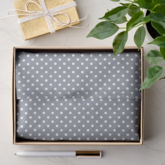 Grey Polka Dot Tissue Paper Seidenpapier (Geschenk)