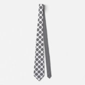 Grey Polka Dots on White Custom Necktie Krawatte (Vorderseite)
