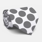 Grey Polka Dots on White Custom Necktie Krawatte (Gerollt)