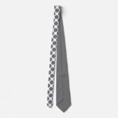 Grey Polka Dots on White Custom Necktie Krawatte (Rückseite)