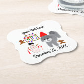 Grey Poodle Christmas #1-2 Paper Untersetzer (angewinkelt)