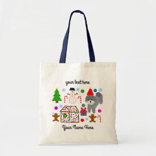Grey Poodle Christmas #3 Tote Bag Tragetasche