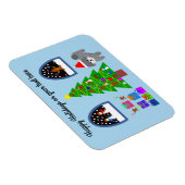 Grey Poodle Christmas #4 Magnet (Rechte Seite)