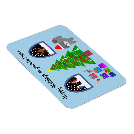 Grey Poodle Christmas #4 Magnet (Rechte Seite)