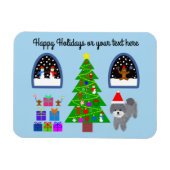 Grey Poodle Christmas #4 Magnet (Horizontal)
