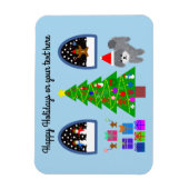 Grey Poodle Christmas #4 Magnet (Vertikal)