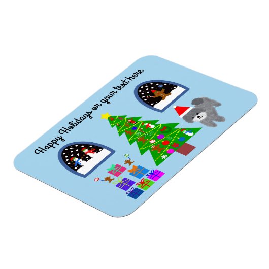 Grey Poodle Christmas #4 Magnet (Linke Seite)