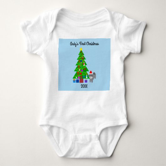Grey Poodle Christmas #5 Baby Bodysuit Baby Strampler (Vorderseite)