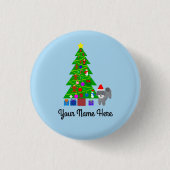 Grey Poodle Christmas #5 Button (Vorderseite)