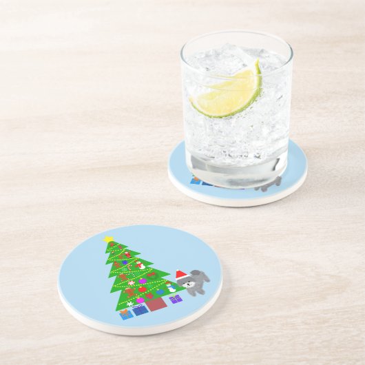 Grey Poodle Christmas #5 Untersetzer (Seite)