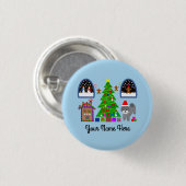 Grey Poodle Christmas #6 Button (Vorne & Hinten)