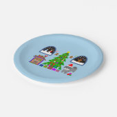 Grey Poodle Christmas #6 Paper Tellers Pappteller (Schrägansicht)