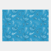 Grey Red Blue Paisley Bandana Auswahl Geschenkpapier Set (Vorderseite 2)