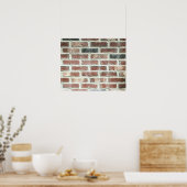 Grey Red Bricks Wall Background Brick Texture Poster (Küche)