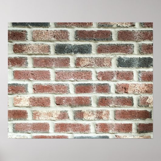 Grey Red Bricks Wall Background Brick Texture Poster (Vorne)