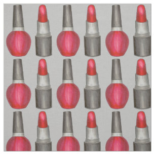 Grey Red Lipstick Nail Polnisch Makeup Beauty Prin Stoff