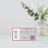 Grey Red  Plumber Toilet  Visitenkarte (Stehend Vorderseite)