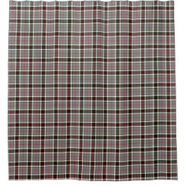 Grey, Red und Black Kariert Clan Thompson Tartan Duschvorhang