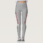 Grey Red White Black Women African America Le Leggings (Vorderseite)