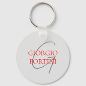 Grey Red Your Name Initial Monogram Modern Schlüsselanhänger (Rückseite)