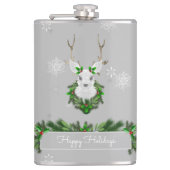 Grey Reindeer Flask Flachmann (Vorderseite)