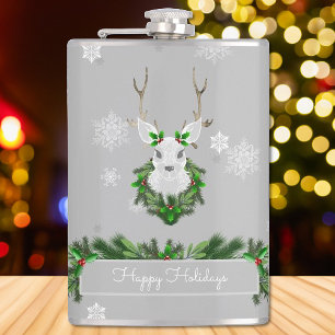 Grey Reindeer Flask Flachmann