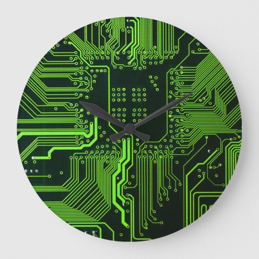 Grey-Schalttafel für Nerd-Leiterplatten Große Wanduhr (Vorderseite)