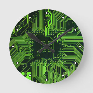 Grey-Schalttafel für Nerd-Leiterplatten Runde Wanduhr