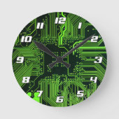 Grey-Schalttafel für Nerd-Leiterplatten Runde Wanduhr (Vorderseite)