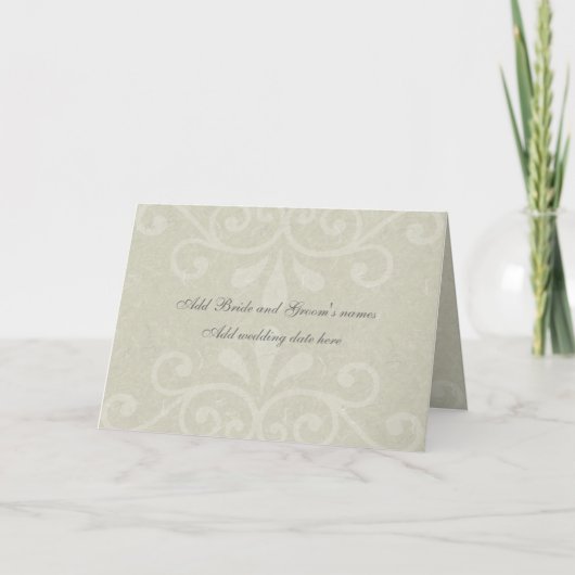 Grey Scroll Formal Wedding Einladung (Vorderseite)