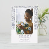 Grey Shades Terrazzo Modern Custom Photo Graduate (Stehend Vorderseite)