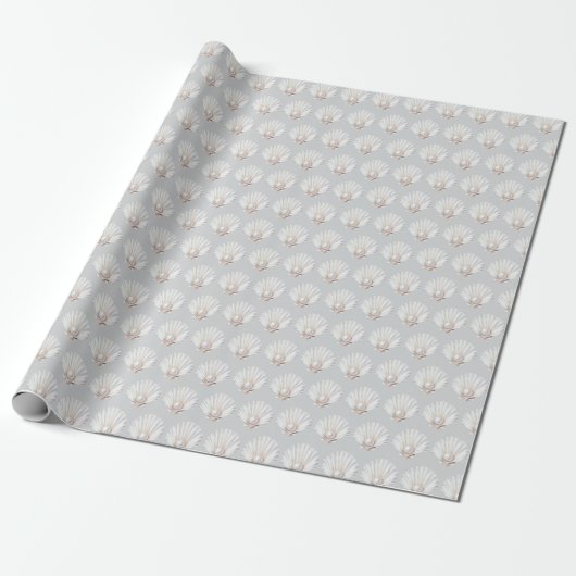 Grey Shell White Pearl Bridal Shower Geschenkpapier (Ungerollt)