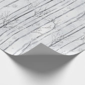 Grey Silver Snowflake Trees Christmas Geschenkpapier (Ecke)