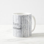 Grey Silver Snowflake Trees Christmas Kaffeetasse (VorderseiteRechts)