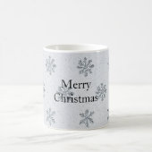 Grey Silver Snowflakes Christmas Kaffeetasse (Mittel)