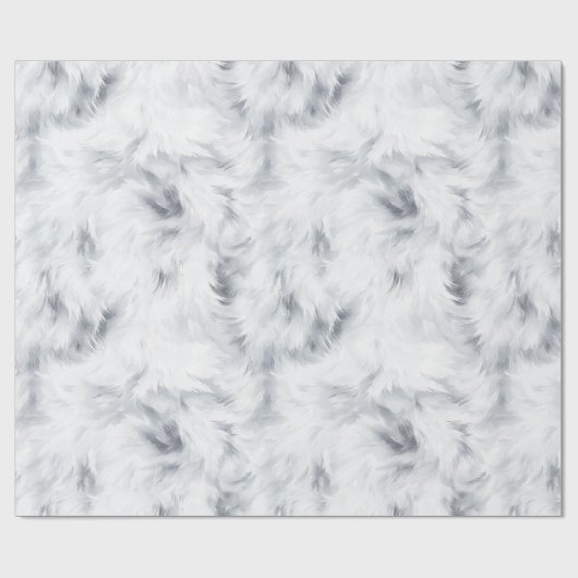 Grey Silver White Birthday Geschenkpapier (Flach)