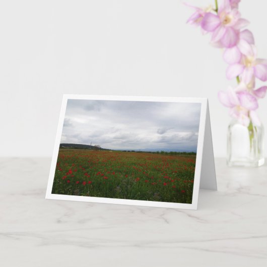 Grey Skies over Poppy Field Landscape Card Karte (Orchidee)