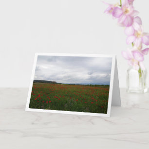 Grey Skies over Poppy Field Landscape Card Karte