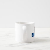 Grey Square with Red Stain and Blue Circle Text Espressotasse (Rückseite)