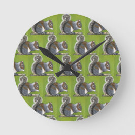 Grey Squirrel Clock  Runde Wanduhr