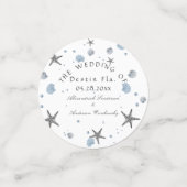 Grey Starfish Blue Beach Wedding Konfetti (Klein Vorderseite)