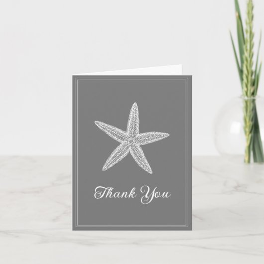 Grey Starfish Danke-Card Dankeskarte (Vorderseite)