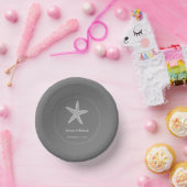 Grey Starfish Wedding Paper Bowls Pappteller (Party)