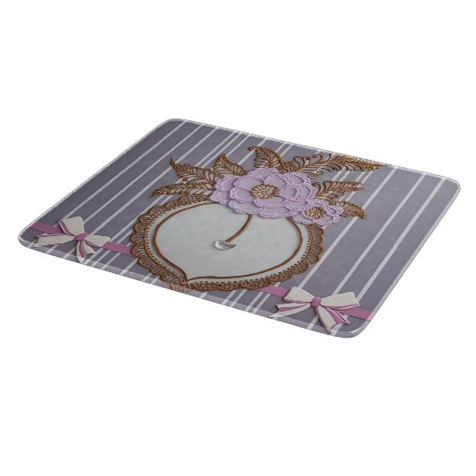 Grey stripes AI art  Schneidebrett (Ecke)