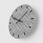 Grey stripes diagonal weave pattern runde wanduhr (Winkel)
