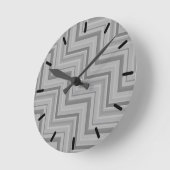 Grey stripes stairs pattern runde wanduhr (Winkel)