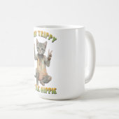 Grey Tabby Cat Boho Stay Trippy Little Hippie  Kaffeetasse (VorderseiteRechts)